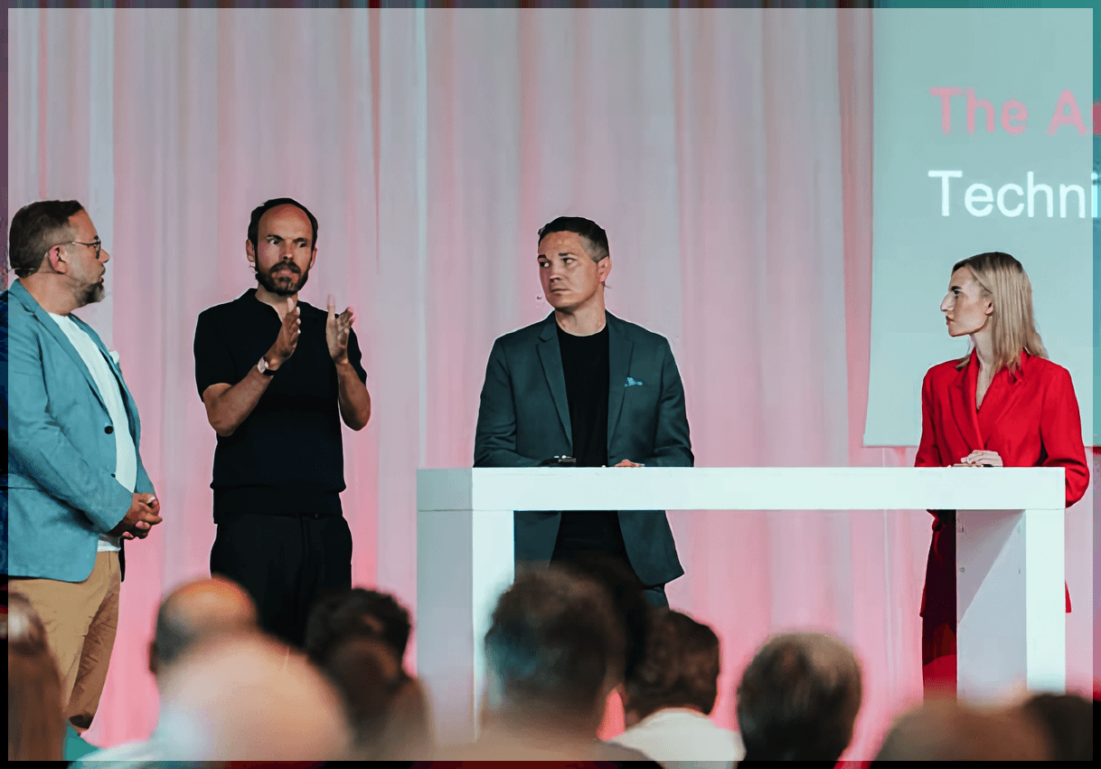 Dr. Bastian Wessing, ZTM Vincent Fehmer, Dr. Janos Oettler und die Moderatorin des 2. Tages Dr. Pauline Gutmann.